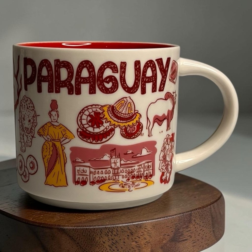 Starbucks Mug Paraguay Been There Series Collection 14oz Coffee Tea Cup Globe